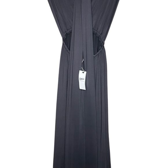 NWT Choies Gray Sleeveless Maxi Wrap Long Dress Size S Open Back Cocktail Party - Picture 7 of 11